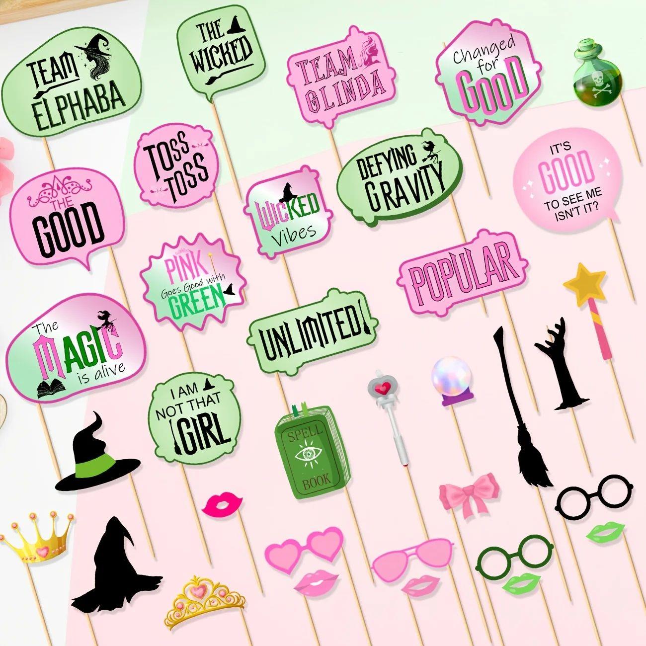 25PCS Wizard Birthday Photo Booth Props Kit - Wicked Happy B