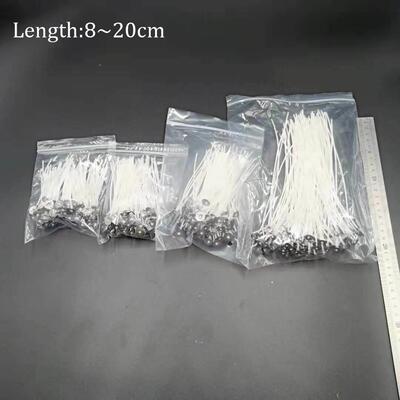100Pcs/Set Low-Smoke Candle Wicks Cotton Core Waxed Wick 8/1