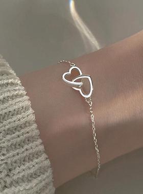 Bracelets women ins冷淡风金属合金桃心多宝双心形手錬女 Bracel