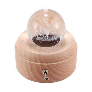 Music Box The Luminous Ball Deer Rotating Crystal