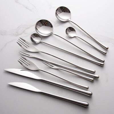 Bright silver 304 Western tableware fruit fork tea spoon