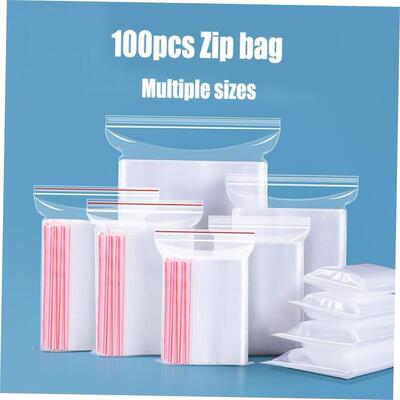 100pcs Zip Bags Reclosable Clear Storage ziploc Bag packing