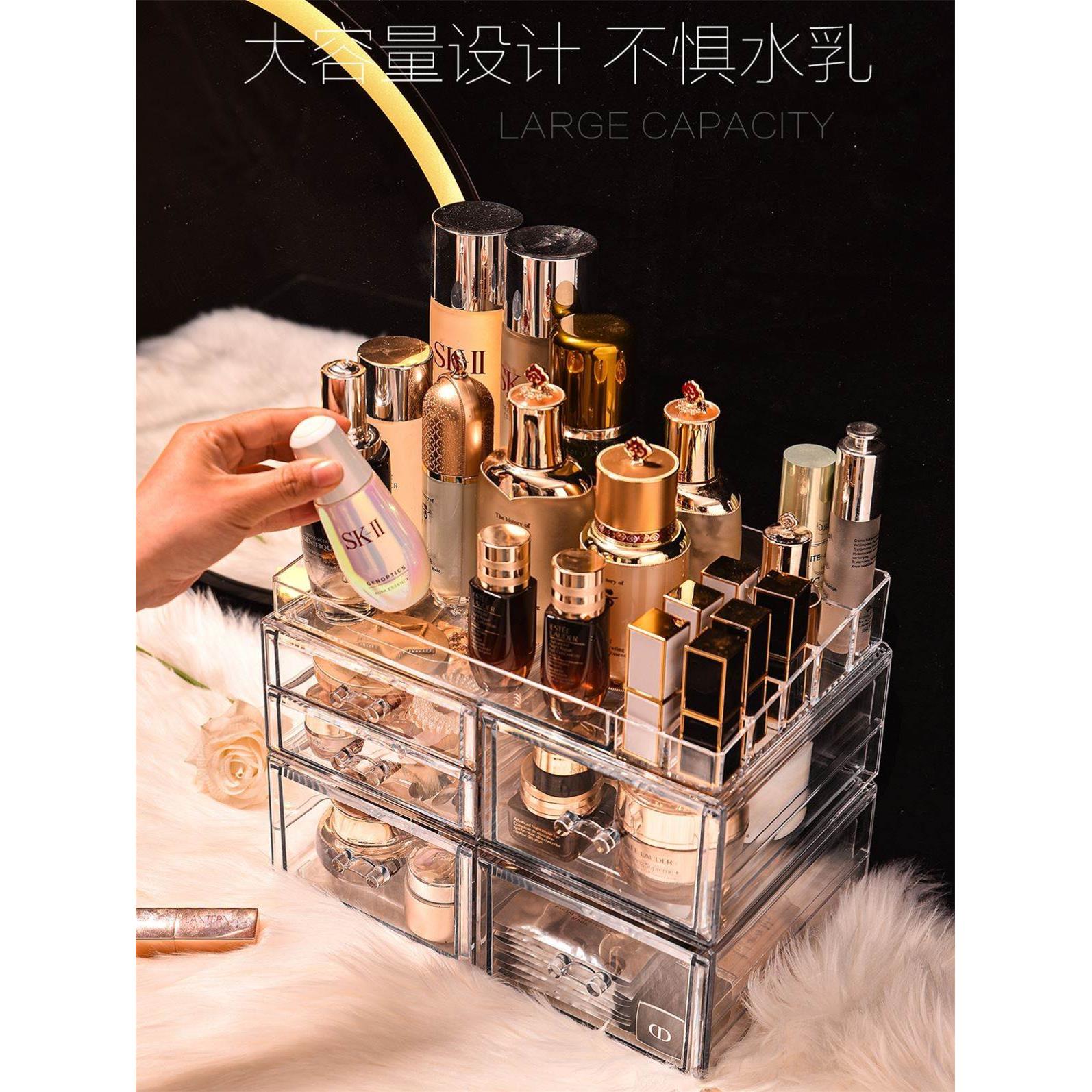 丙烯酸化妆盒透明透明的化妆组织者