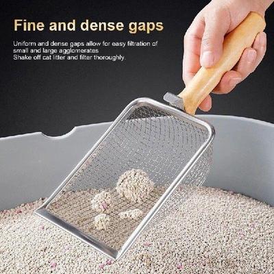 Cat Litter Shovel Wood Handle Metal Scooper With Hook