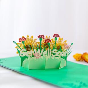 get well soon card 3d greeting cards best wishes慰问探望贺卡