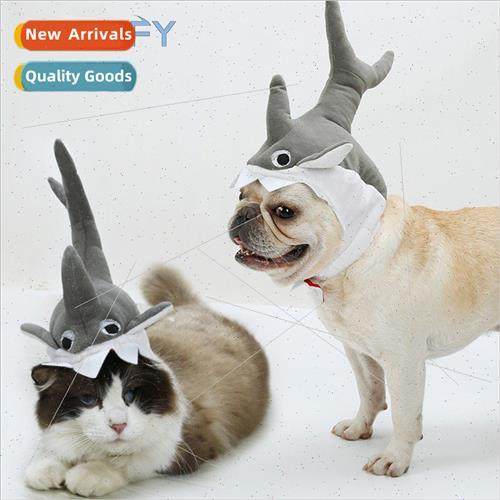 Pet Toys Shark Hat Cat Puppy Halloween Nerdy Cute Trans适用m