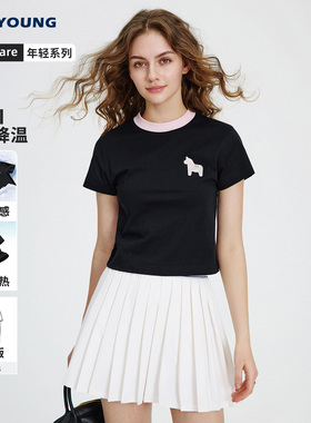 [速干]Navigare意大利小帆船套头短袖T恤女2026夏季黑色休闲上衣
