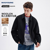 NAVIGARE意大利小帆船休闲翻领羊毛外套男春季 绒面夹克衫 新款 时尚