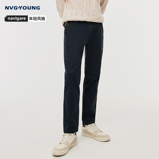 百搭小脚裤 NAVIGARE意大利小帆船秋季 锥形裤 男士 子 蓝色休闲长裤