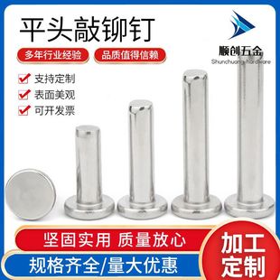 304平头实心铆钉GB109不锈钢平头铆钉 手打敲击式 沉头铆钉M1.5