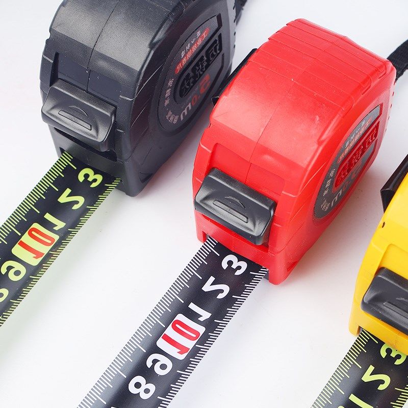 黑金碳钢荧光尺带卷尺5米加宽7.5米加厚耐磨盒尺米尺厚高精度