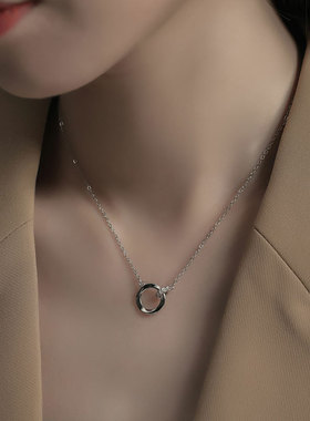 s925项链环环相扣纯银