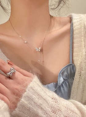 小众设计蝴蝶锁骨项链