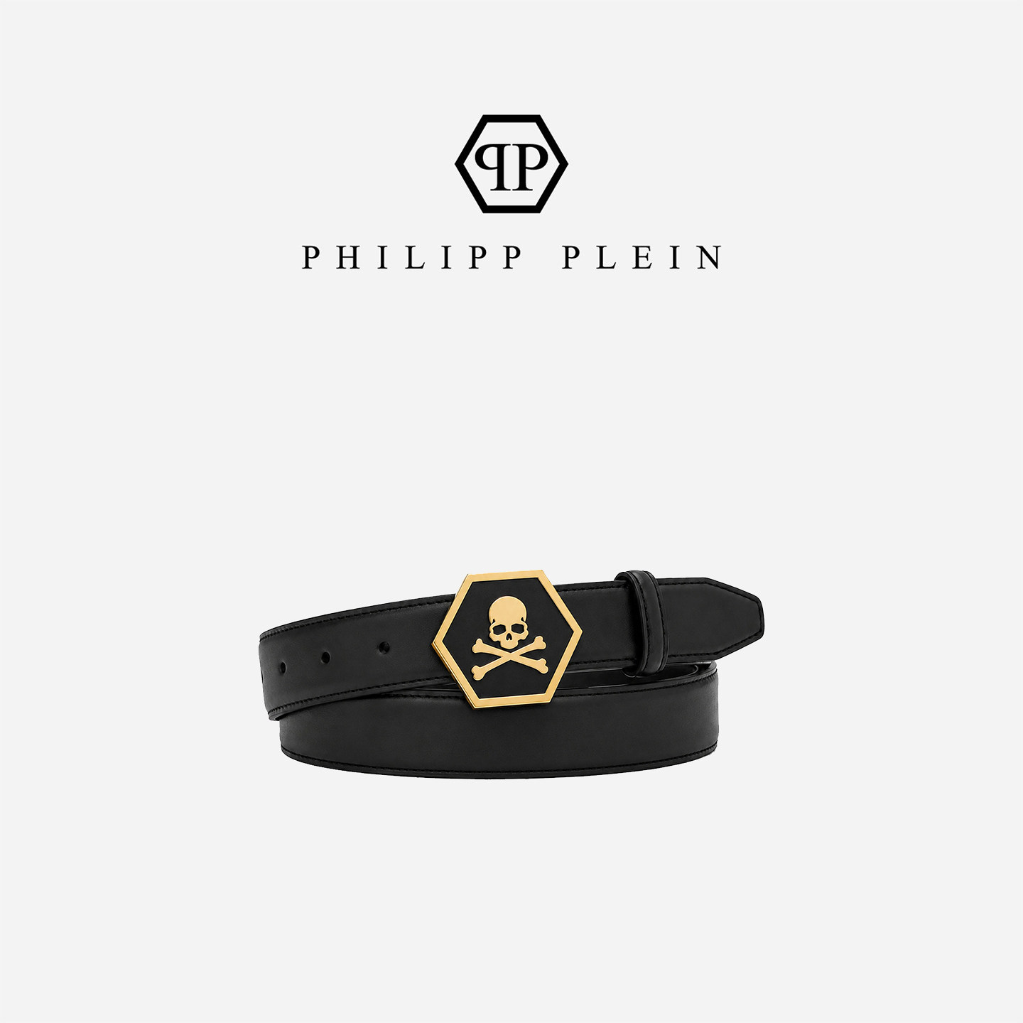 PHILIPP PLEIN 2026年男士复古装饰腰带正装商务日常休闲两用皮带