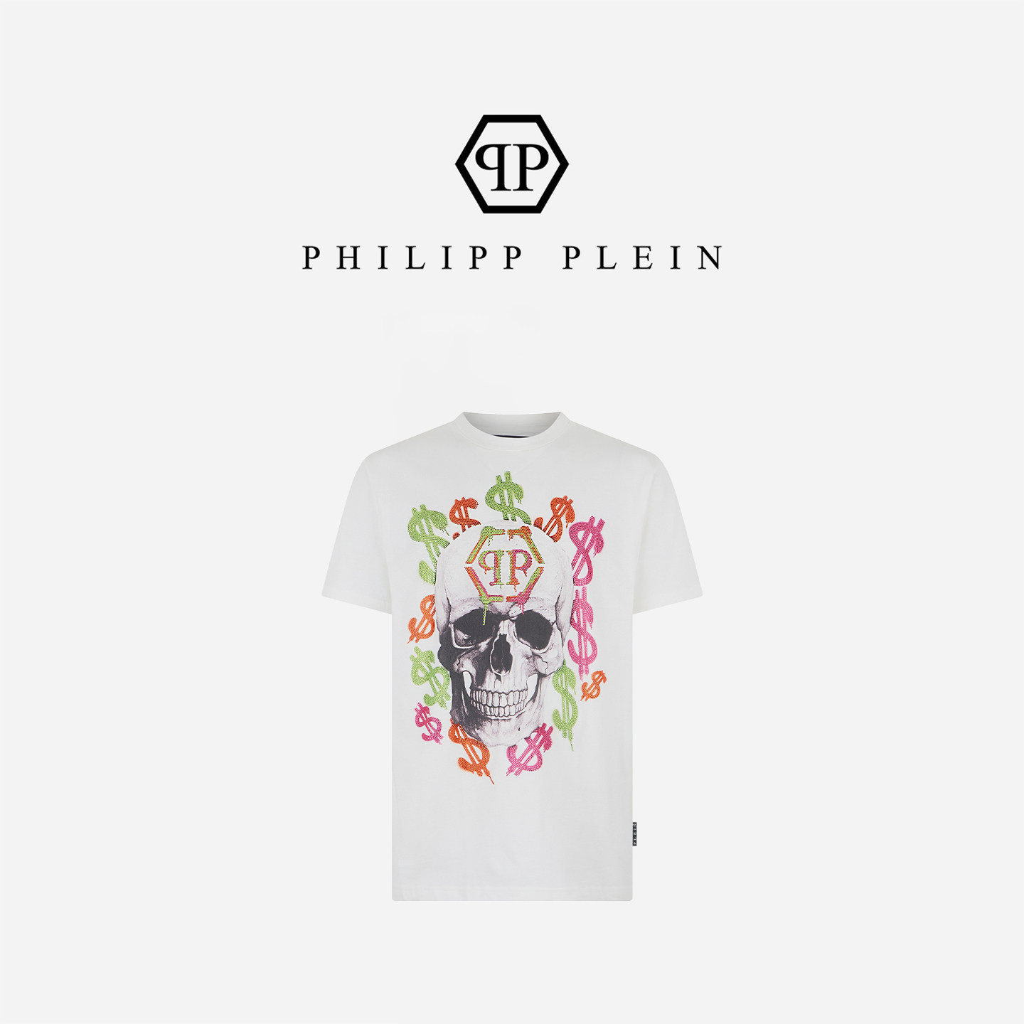 PHILIPP PLEIN 2026年新款大骷髅印花圆领男士短袖休闲日常T恤