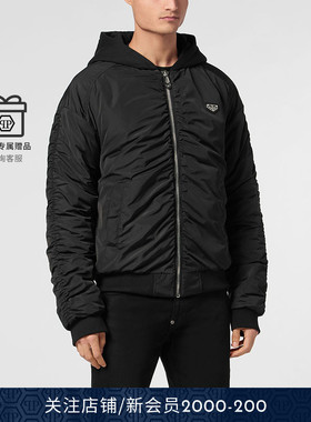 PHILIPP PLEIN 男士褶皱连帽夹克外套秋冬