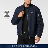 PHILIPP 纯色拉链夹克黑色外套上衣 徽标男士 PLEIN 2026春夏PP经典