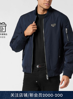 PHILIPP PLEIN 2025秋冬 PP经典徽标男士纯色拉链夹克外套