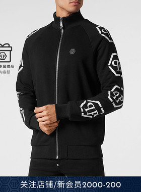 PHILIPP PLEIN 男士PP六边形拉链慢跑夹克运动服外套秋冬
