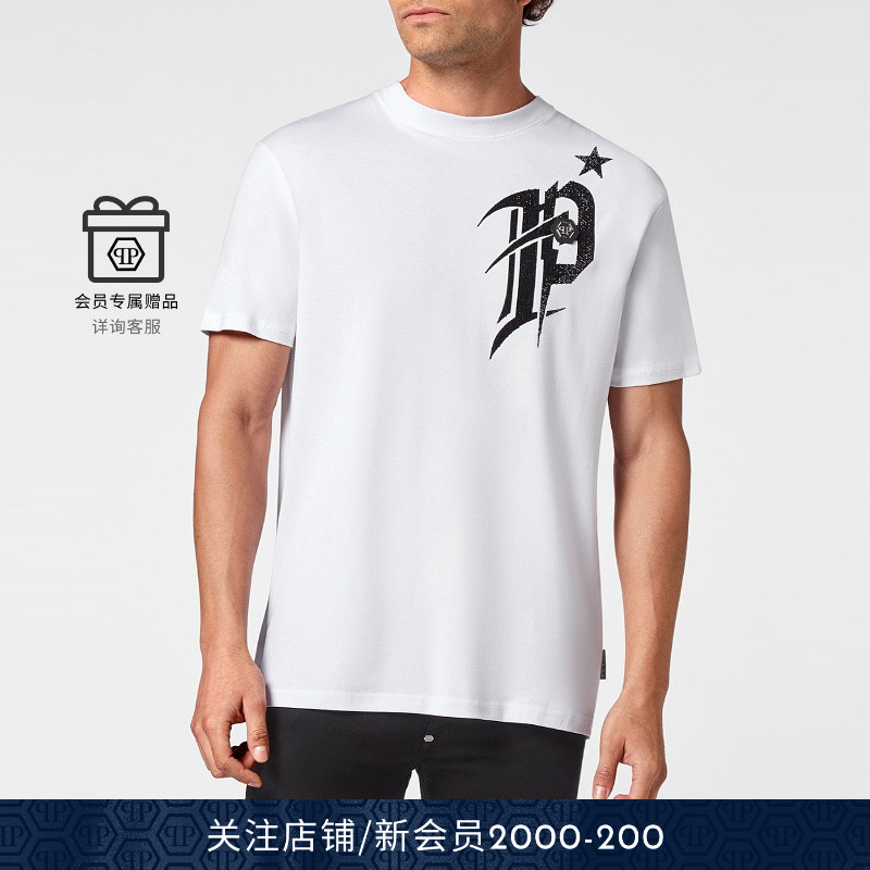 PHILIPP PLEIN 男士Gothic Plein圆领短袖T恤