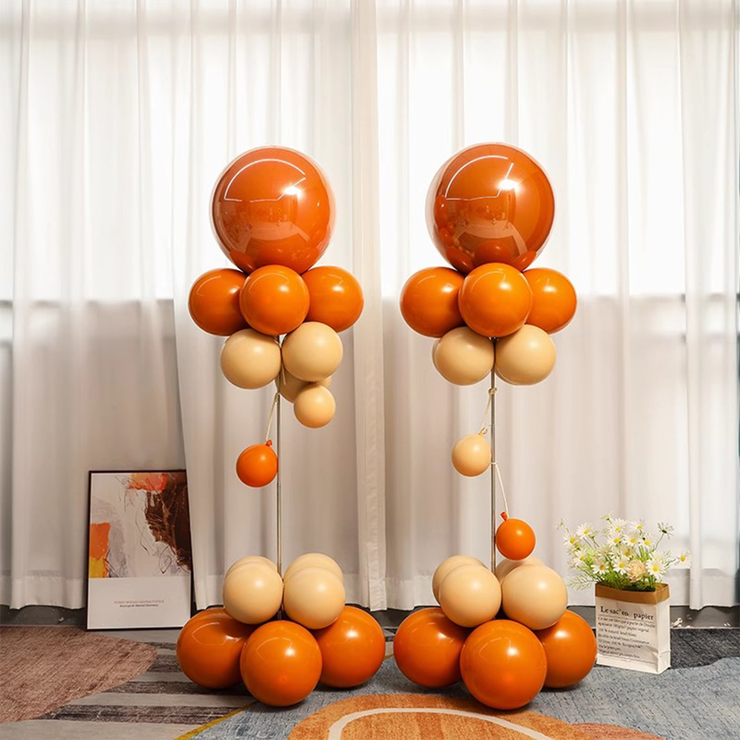 周年庆生日布置伸缩杆气球立柱