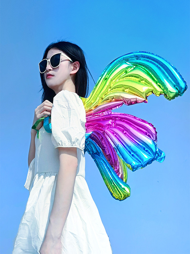 天使蝴蝶翅膀气球翅膀背饰气球儿童夜市摆摊小商品网红玩具批发