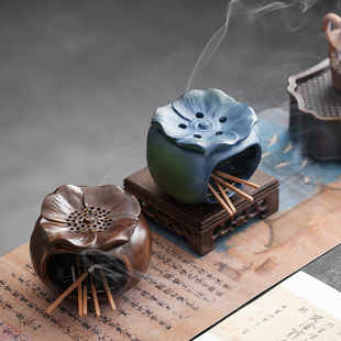 小壁炉雪松燃烧鼠尾草水晶消磁清理圣木托盘陶瓷塔香薰净化焚香炉
