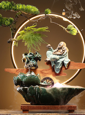 流水喷泉桌面雾化乔迁开业礼品