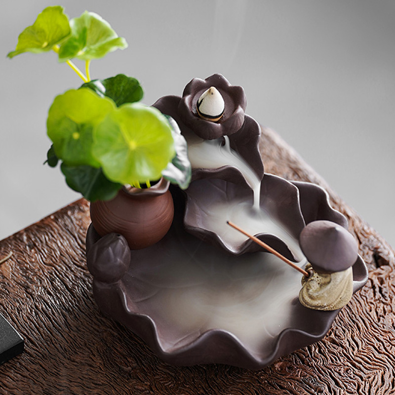 老翁垂钓倒流香炉家用线香插香道姜太公钓鱼招财摆件沉香檀香熏香