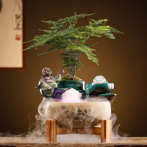 流水招财摆件创意生财喷泉家居客厅办公室桌面乔迁新居开业送礼品