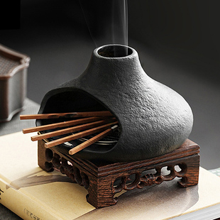 香薰小壁炉圣木托盘Palo Santo雪松香薰炉燃烧盘净化鼠尾草熏香炉