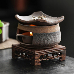 日式焙茶炉陶瓷茶叶提香器蜡烛加热烤茶炉熏香炉香粉醒茶烘烤炉