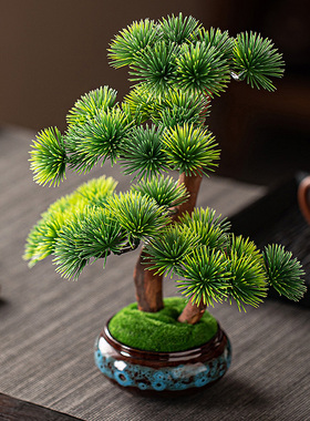 仿真迎客松盆栽假花仿真花