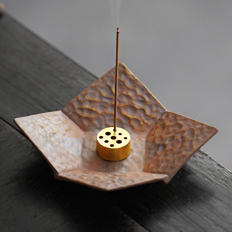 手作粗陶香插薰香炉日式复古香皿立书房香插摆件禅意无相线香盘,家居饰品,香薰炉,淘宝优惠券,粉丝福利购,淘宝优惠卷