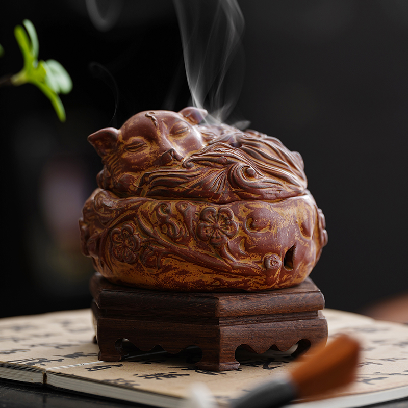 仿古创意九尾狐狸盘香炉