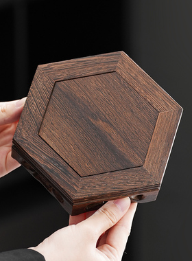 鸡翅木底座倒流香炉盘香炉底座实木红木工艺摆件茶道香炉佛像木托