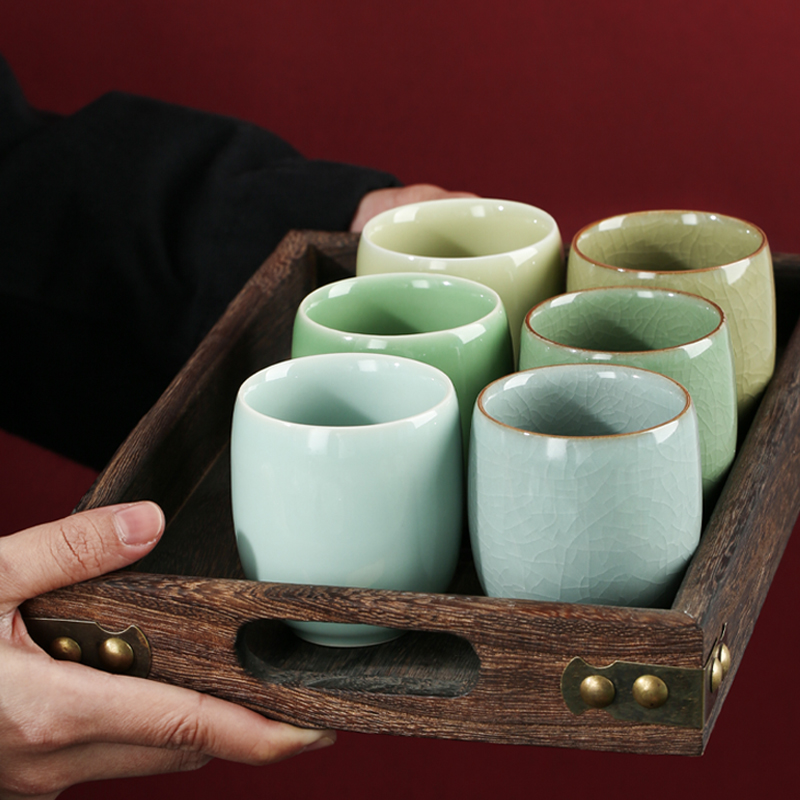陶瓷日式风哥窑冰裂纹主人杯单杯