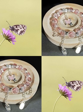 MUON LAKKE/流光蝶舞-原创粉蝴蝶手链女款小众设计感闺蜜礼物汉服