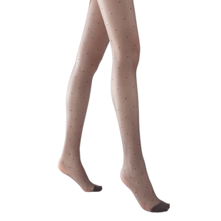 幸棉波点黑丝0d高透防勾丝性感丝袜女秋光腿神器自然裸感连裤袜子