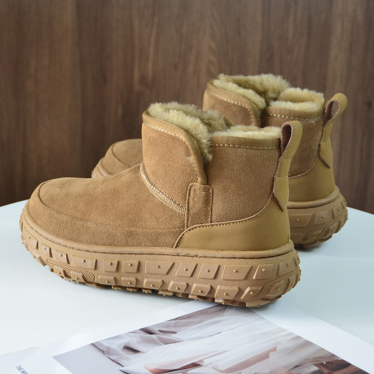 羊皮毛一体雪地靴男2025新款