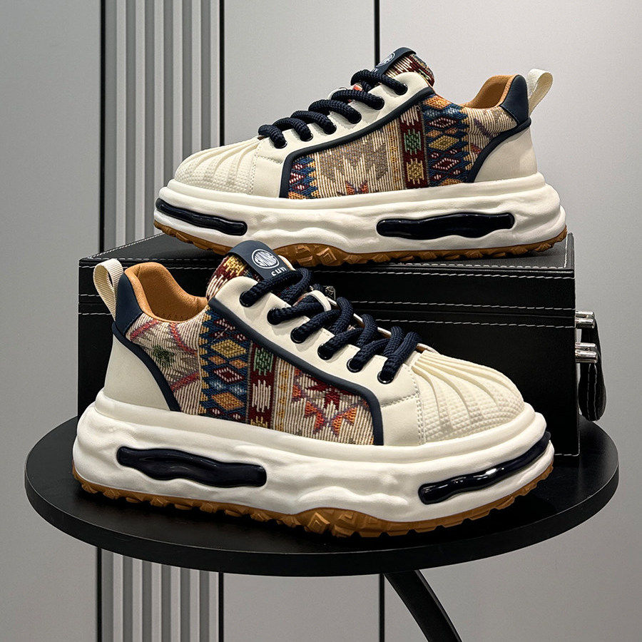 陈冠希同款贝壳头板鞋民族风提花溶解鞋设计感小众潮牌鞋子男潮鞋,流行男鞋,老爹鞋,淘宝优惠券,粉丝福利购,淘宝优惠卷