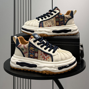 陈冠希同款贝壳头板鞋民族风提花溶解鞋设计感小众潮牌鞋子男潮鞋