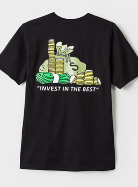 Stussy invest in the best tee 17SS金币涂鸦男女同款短袖T恤
