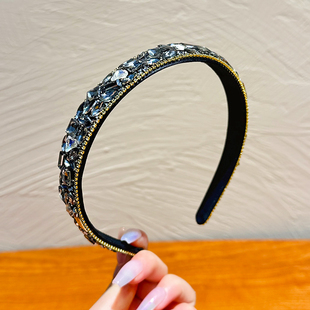 复古轻奢全水钻发箍不灵不灵气质高级感百搭富贵千金风头箍发饰女
