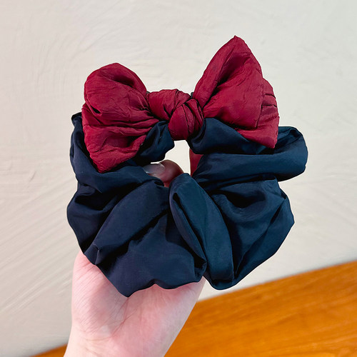 时髦搭配~东大门韩系黑色蝴蝶结大肠圈百搭高级感气质甜美头绳女