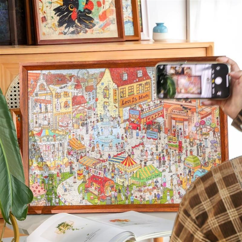 拼图相框70x50cm75x50cm1000片500片实木大尺寸平图框架通用画框