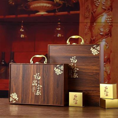 新款月饼盒定制logo68粒装空盒木质礼盒中秋节高档礼盒礼品包装盒