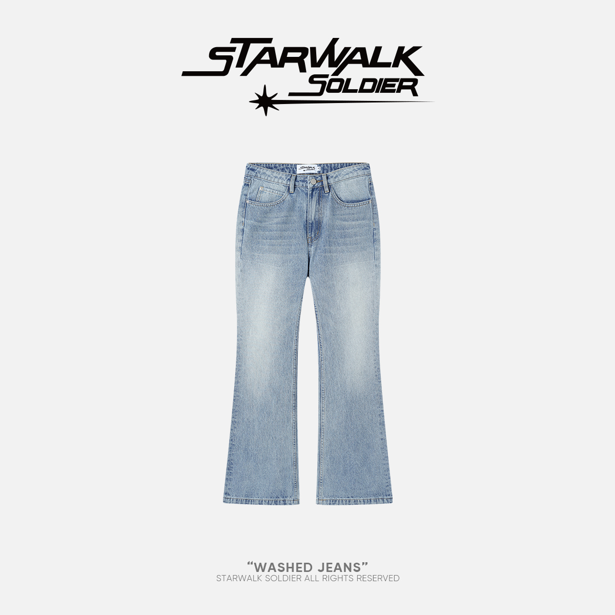 直筒starwalk长裤做旧