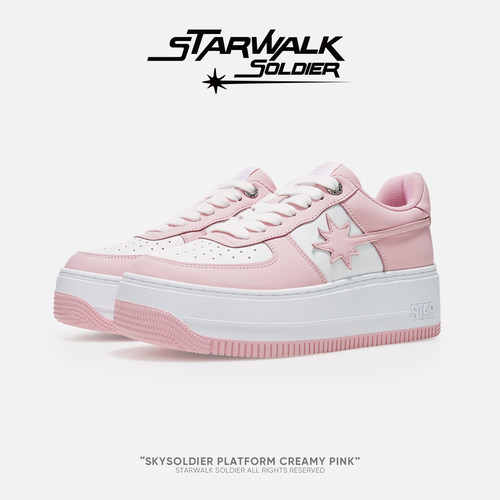 STARWALK樱花粉厚底流星鞋