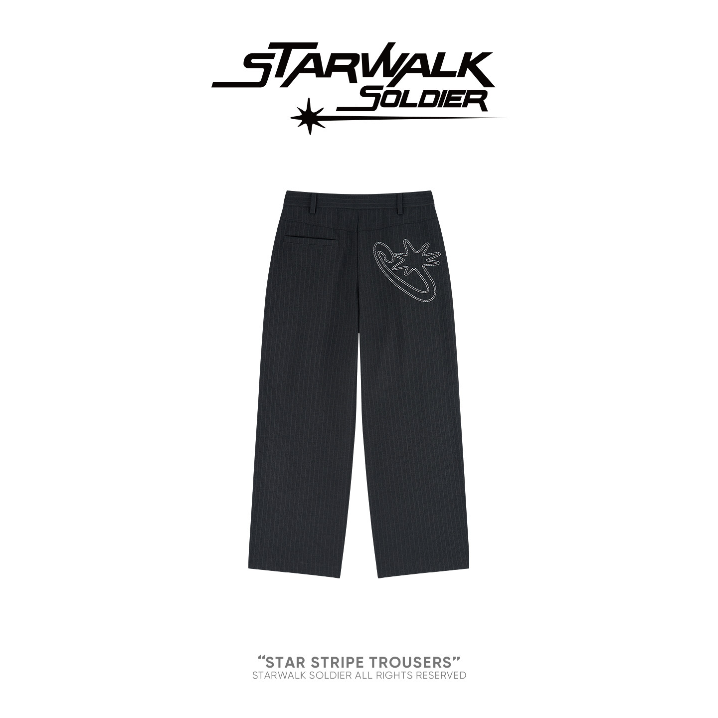 STARWALKSOLDIER*流星廓形西装裤"立体垂感"高级刺绣宽松拖地长裤
